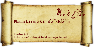 Malatinszki Ádám névjegykártya