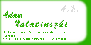 adam malatinszki business card